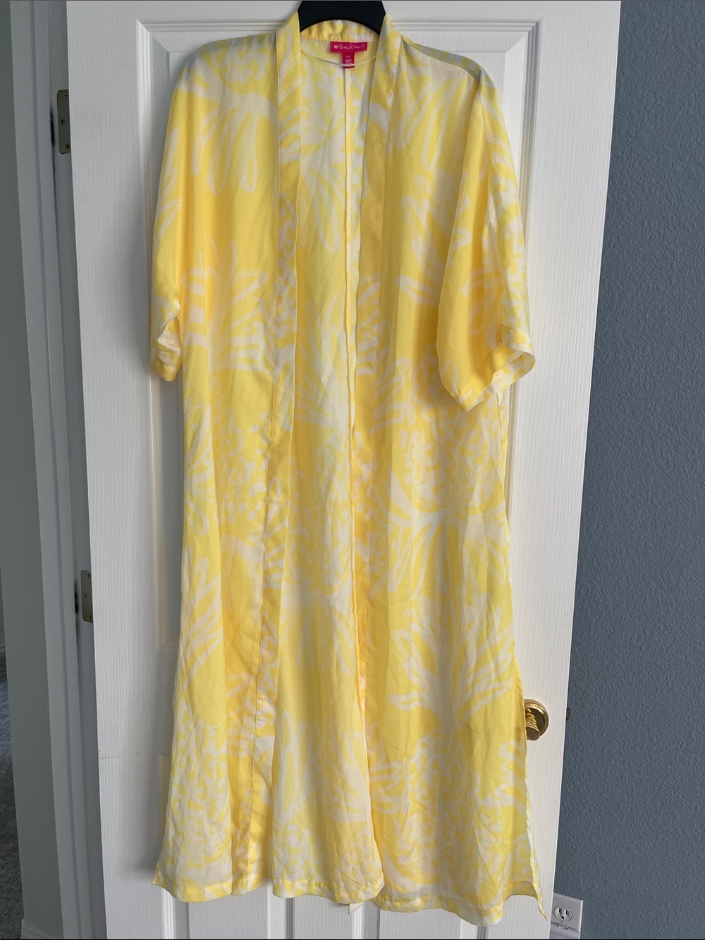 Lilly Pulitzer for Target Yellow and White Floral Maxi Coverup Kimono